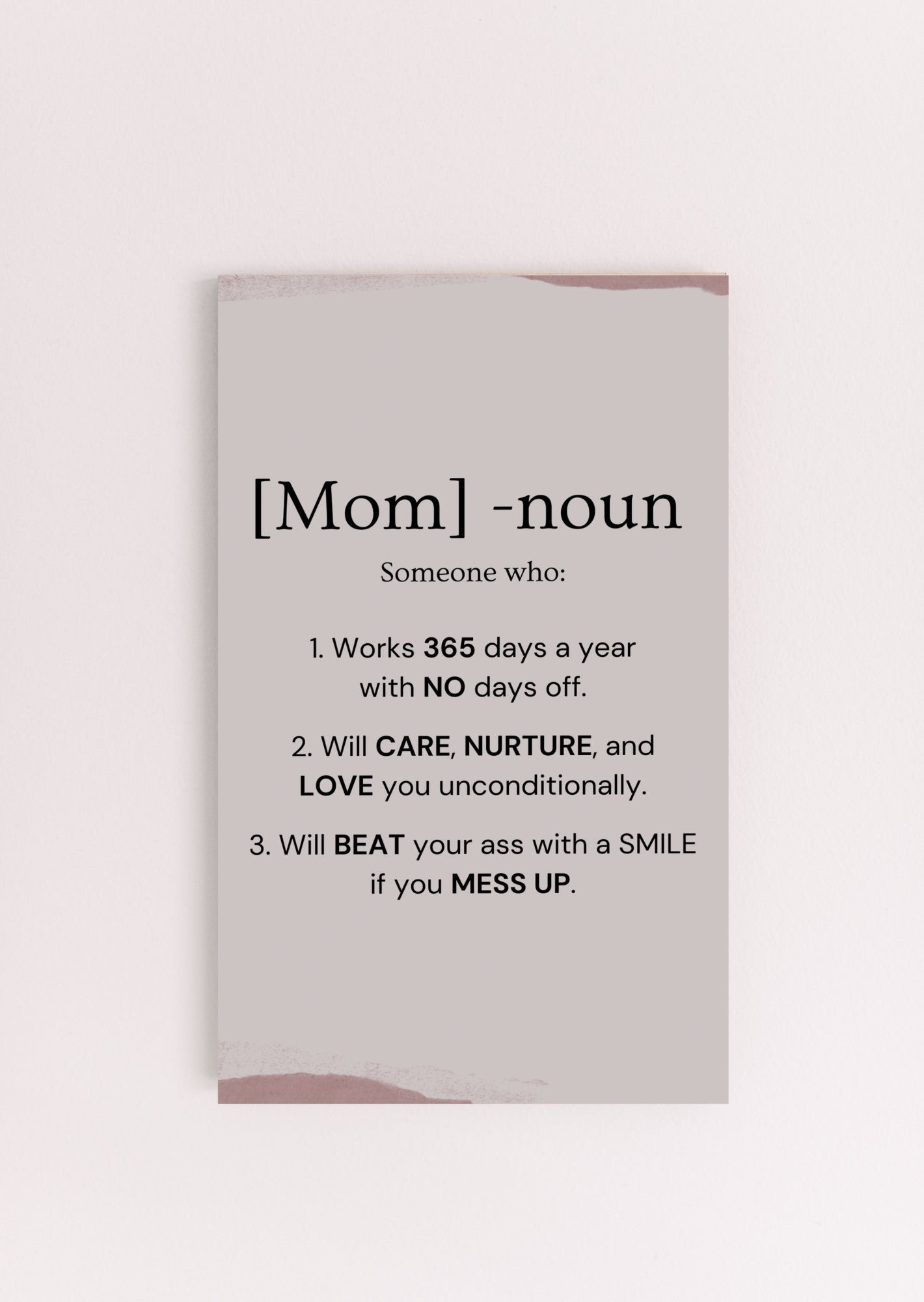 MOM - UV Printed MDF Sign -  PRICE INCLUDES FREE SHIPPING