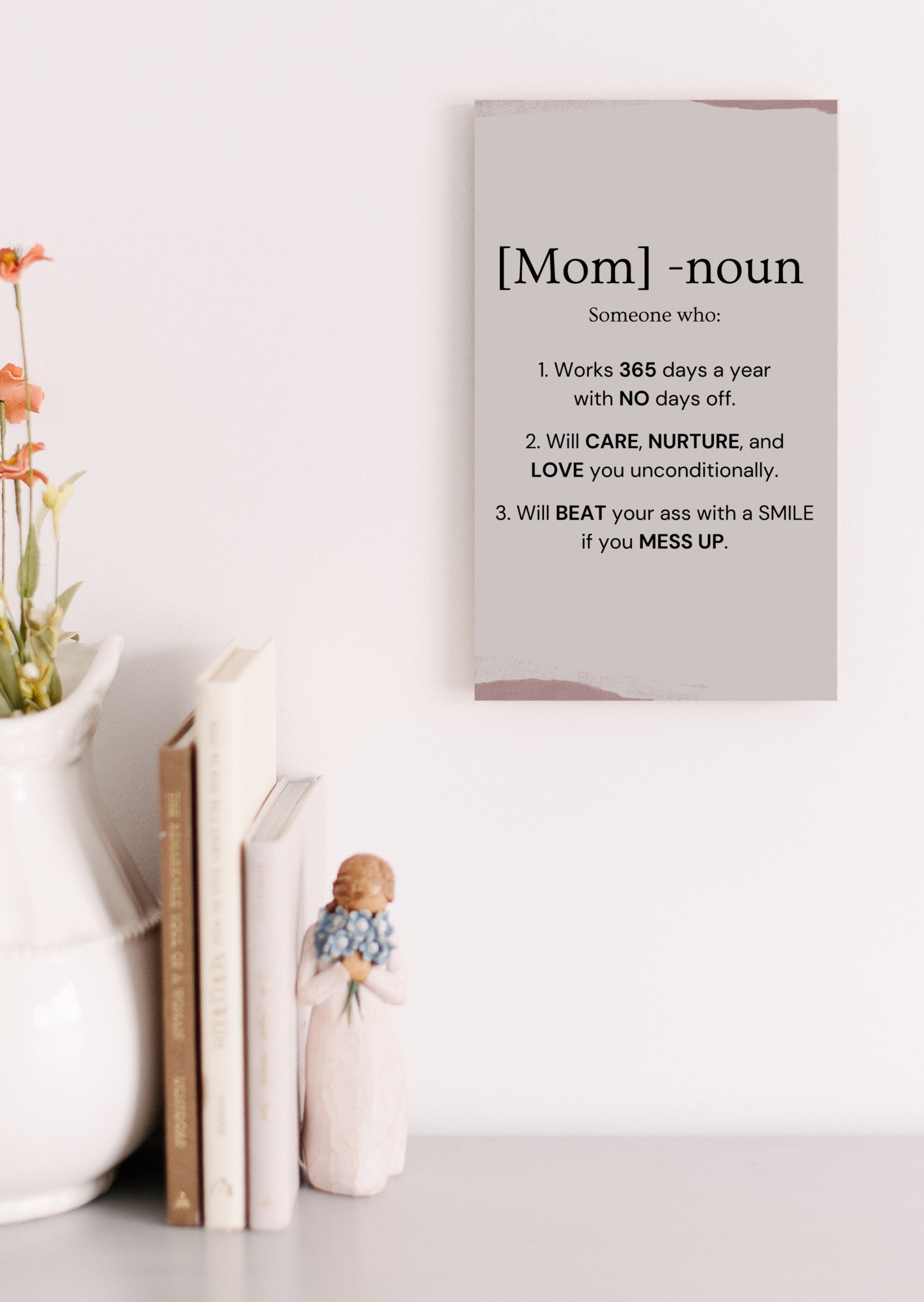 MOM - UV Printed MDF Sign -  PRICE INCLUDES FREE SHIPPING