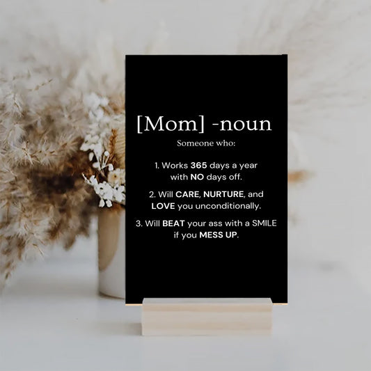 MOM - UV Printed MDF Sign - Black - PRICE INCLUDES FREE SHIPPING - SS1