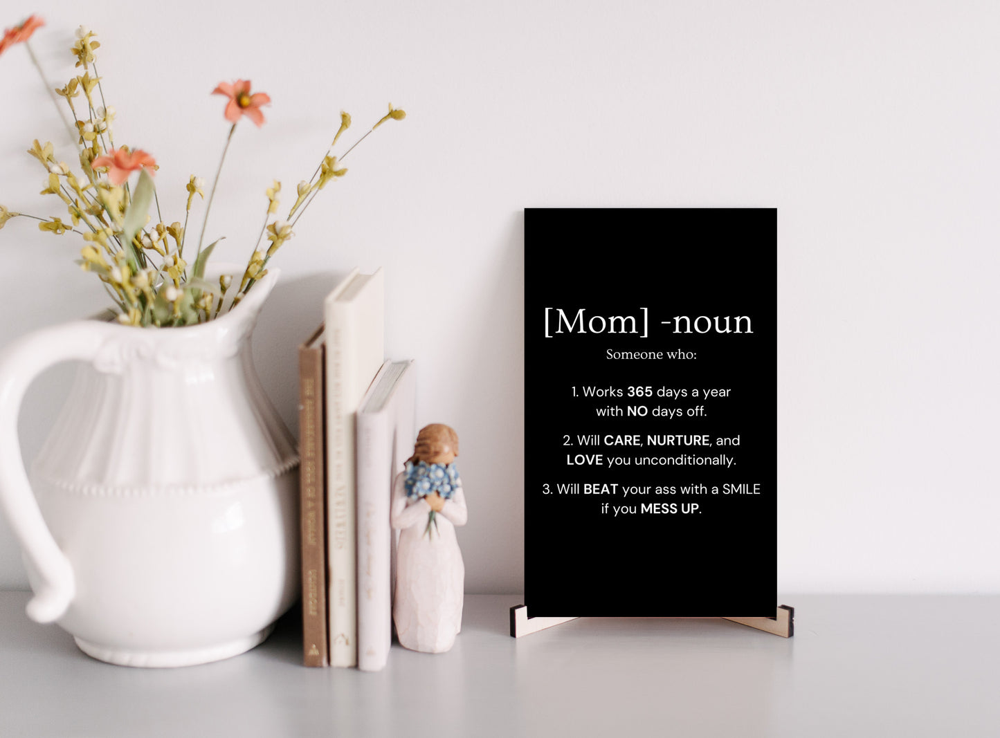 MOM - UV Printed MDF Sign - Black - PRICE INCLUDES FREE SHIPPING - SS1