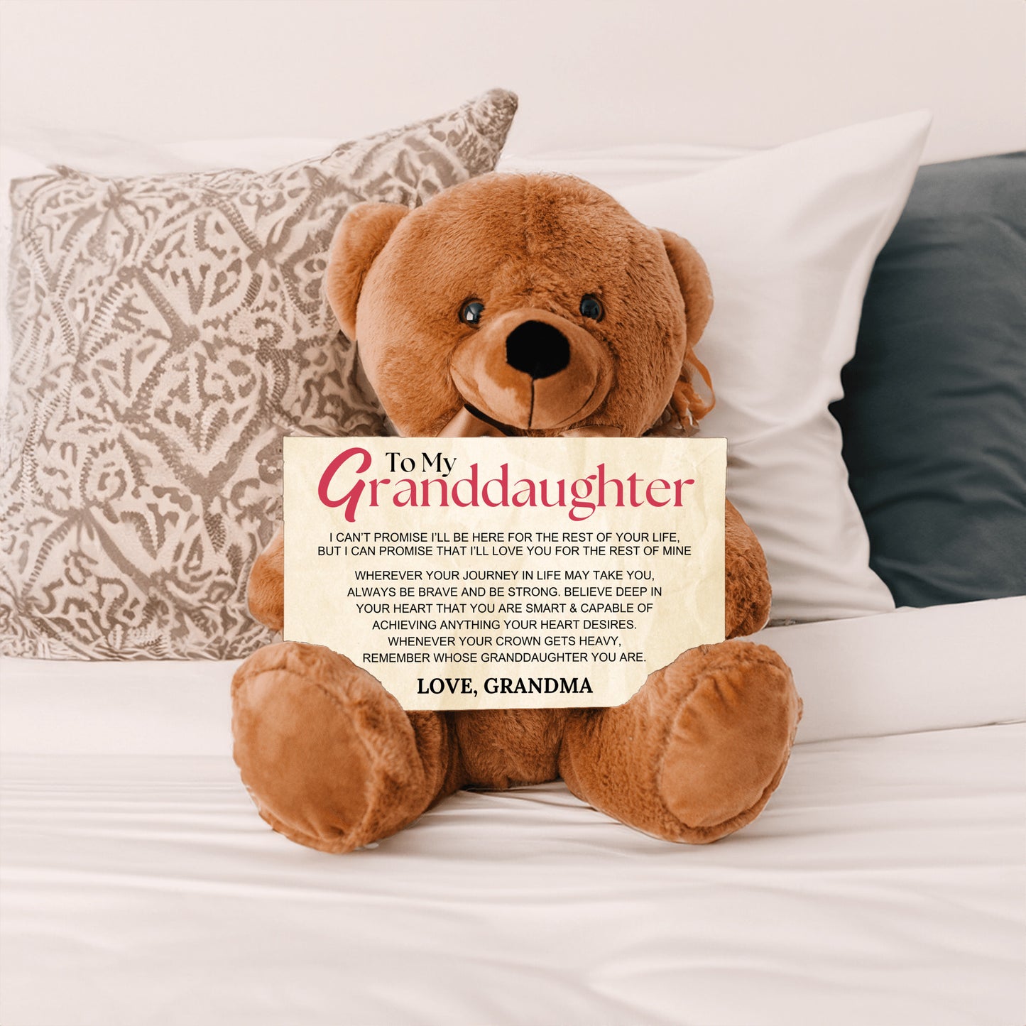 To My Granddaughter Teddy Bear with 10" x 6" Sign - SS13