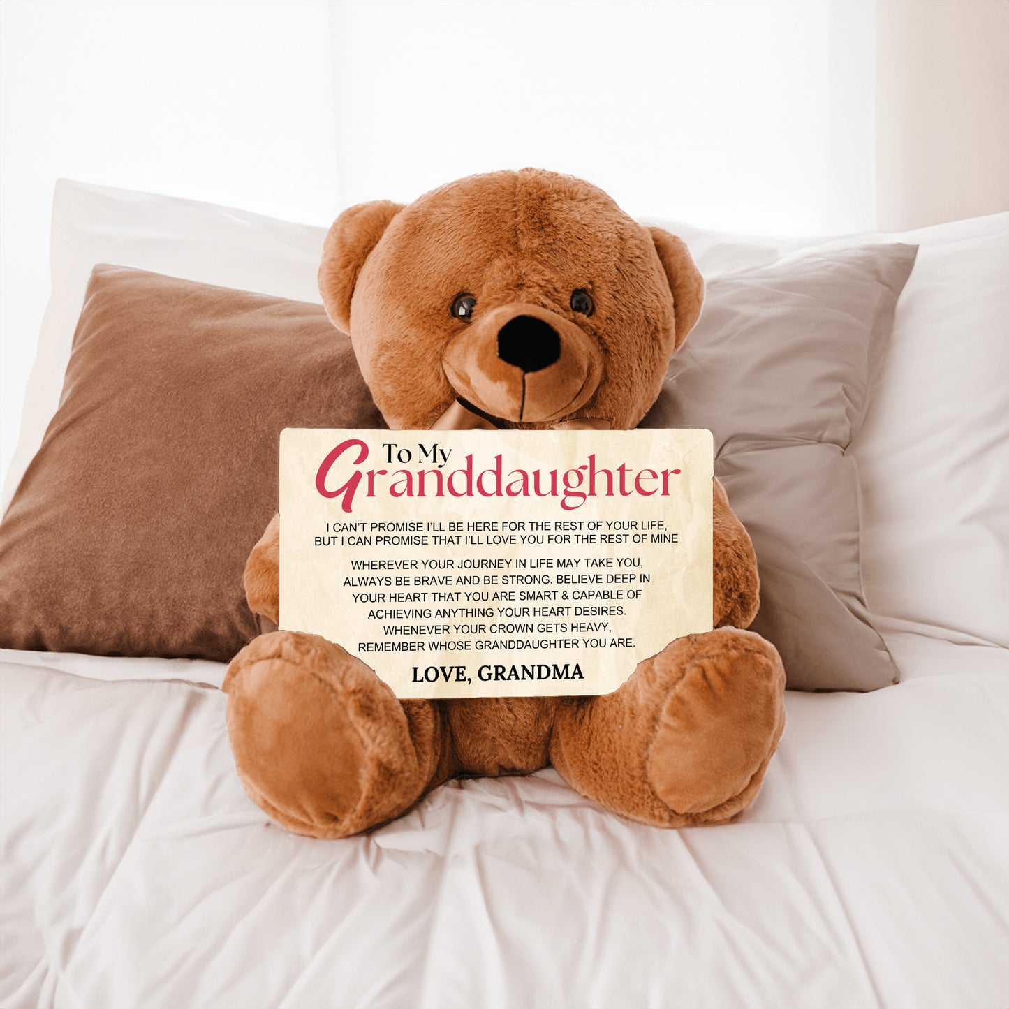 To My Granddaughter Teddy Bear with 10" x 6" Sign - SS14