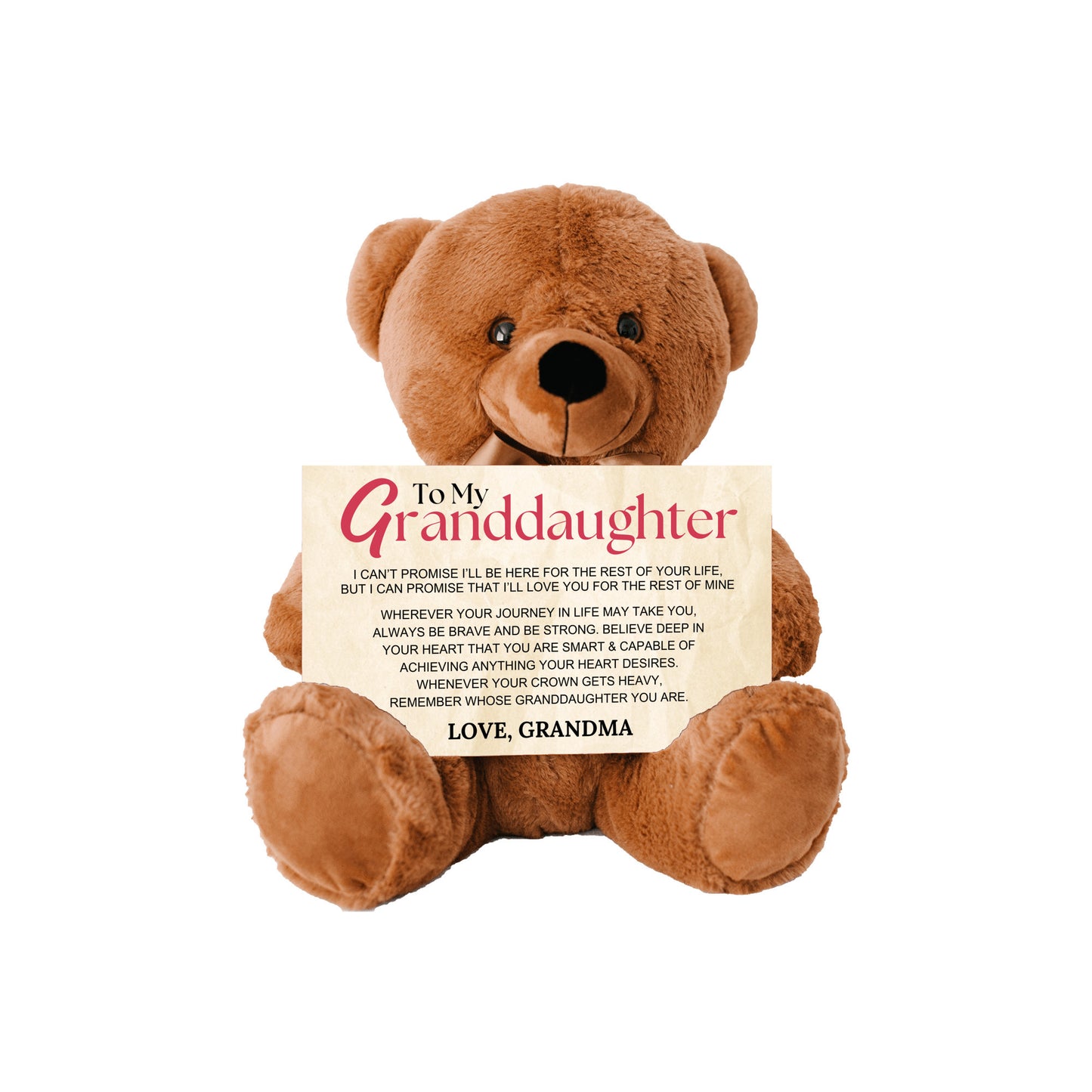 To My Granddaughter Teddy Bear with 10" x 6" Sign - SS14