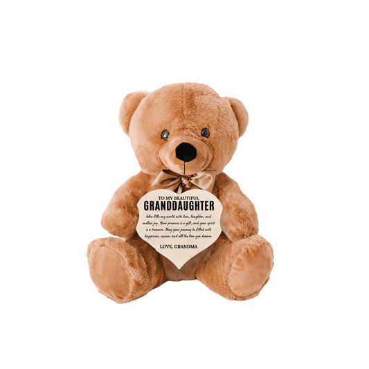 To My Granddaughter - Teddy Bear with Heart Sign - SS1