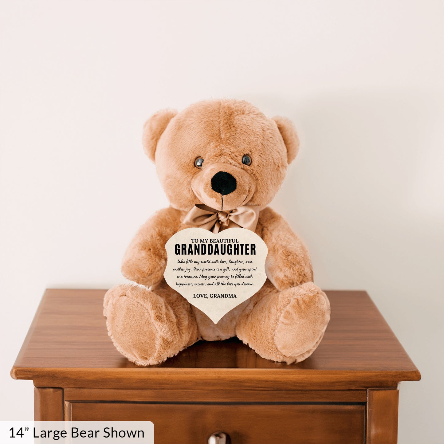 To My Granddaughter - Teddy Bear with Heart Sign - SS1