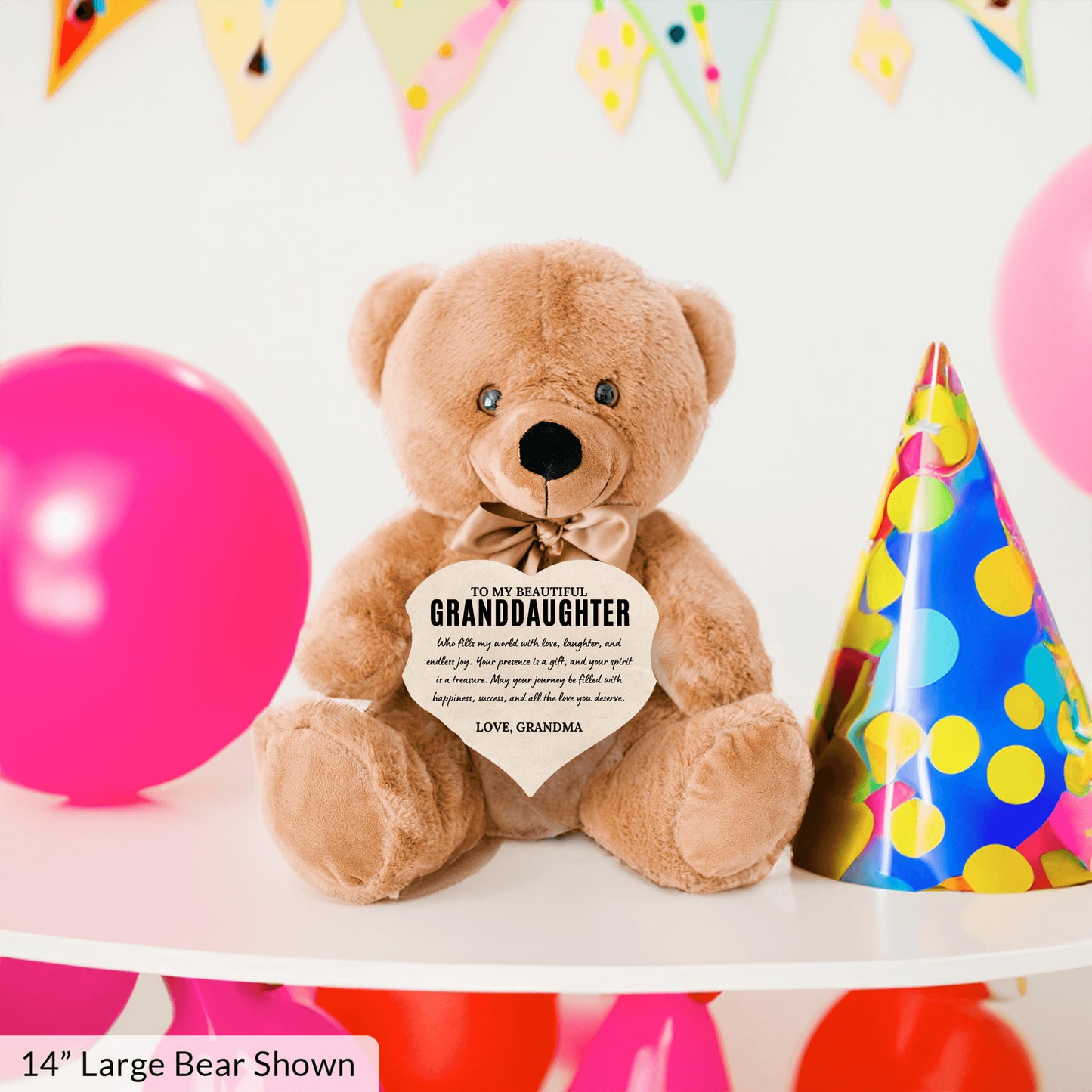 To My Granddaughter - Teddy Bear with Heart Sign - SS1