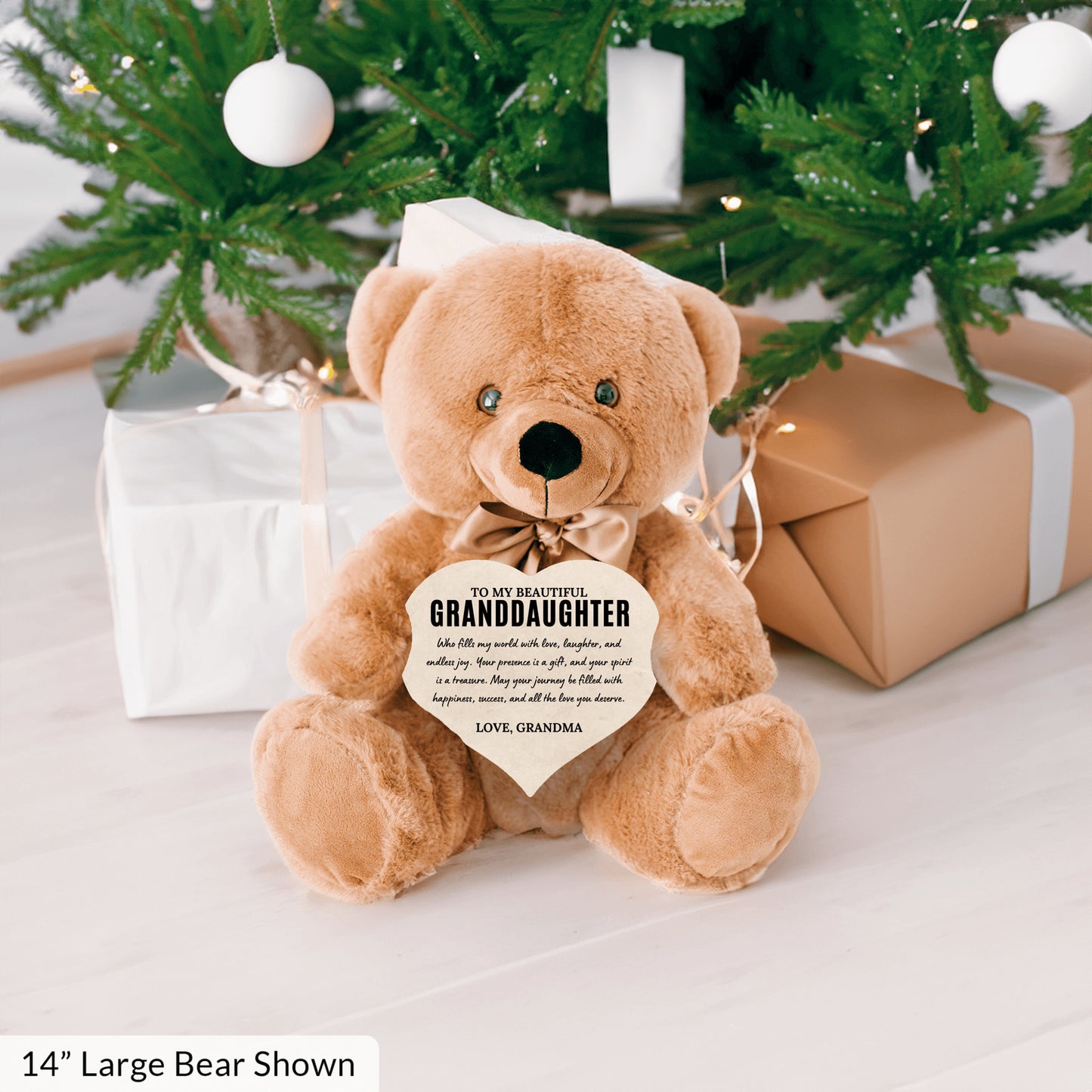 To My Granddaughter - Teddy Bear with Heart Sign - SS1