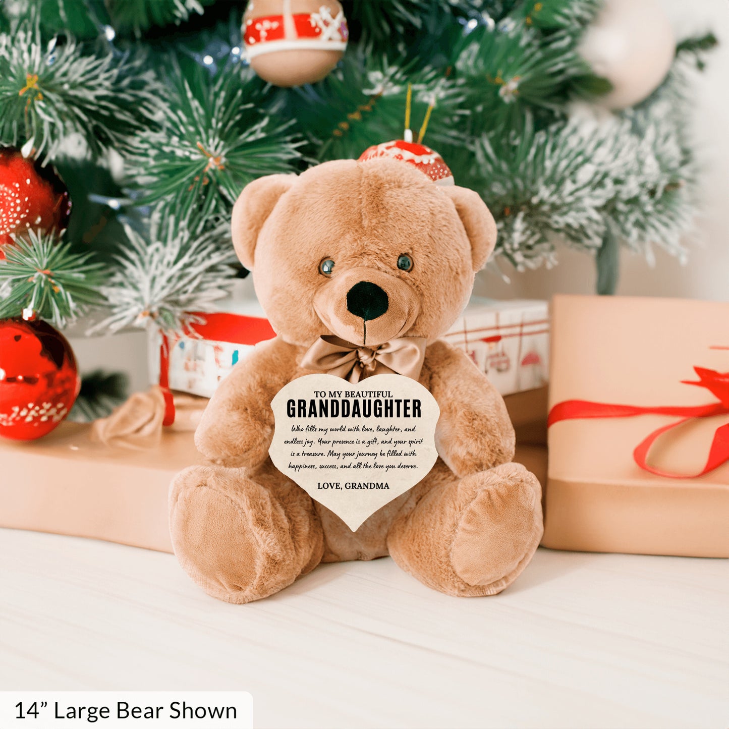 To My Granddaughter - Teddy Bear with Heart Sign - SS1