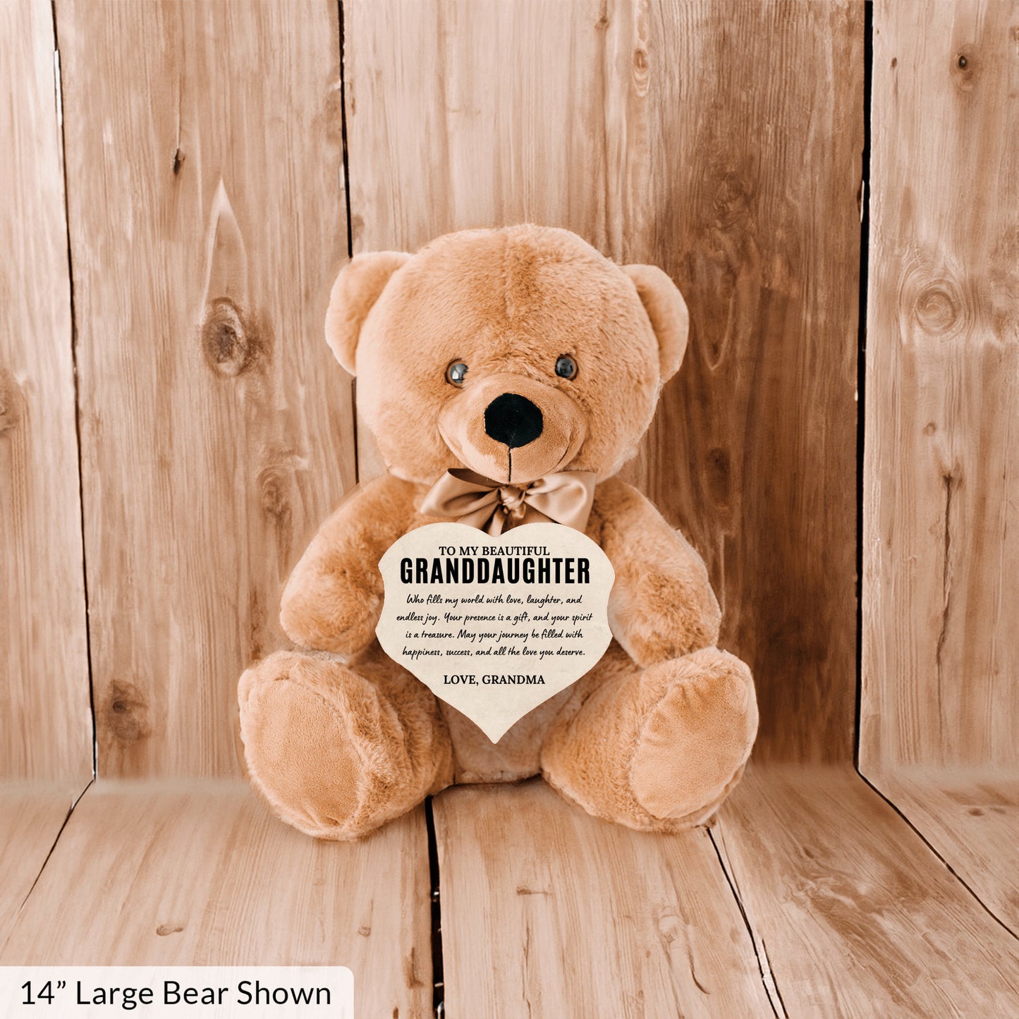 To My Granddaughter - Teddy Bear with Heart Sign - SS1