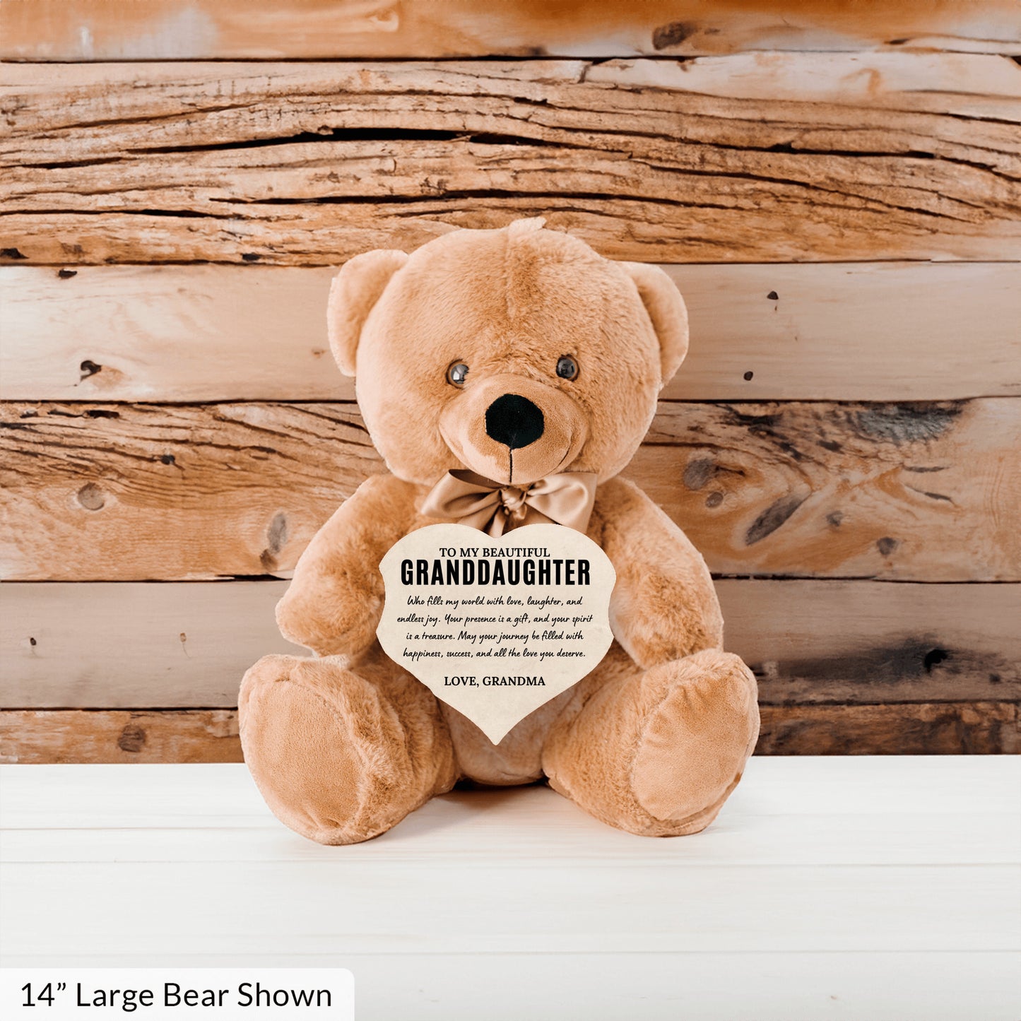 To My Granddaughter - Teddy Bear with Heart Sign - SS1