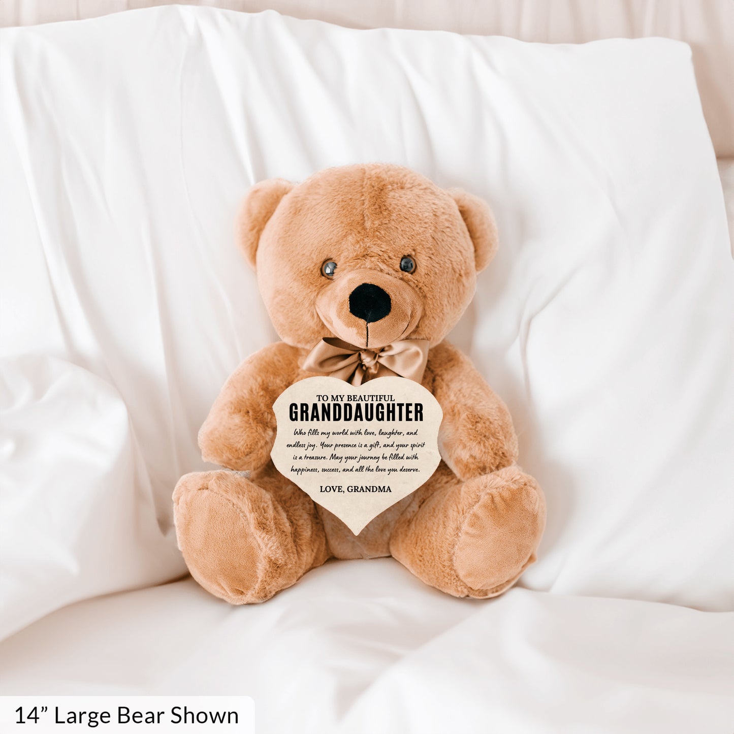 To My Granddaughter - Teddy Bear with Heart Sign - SS1