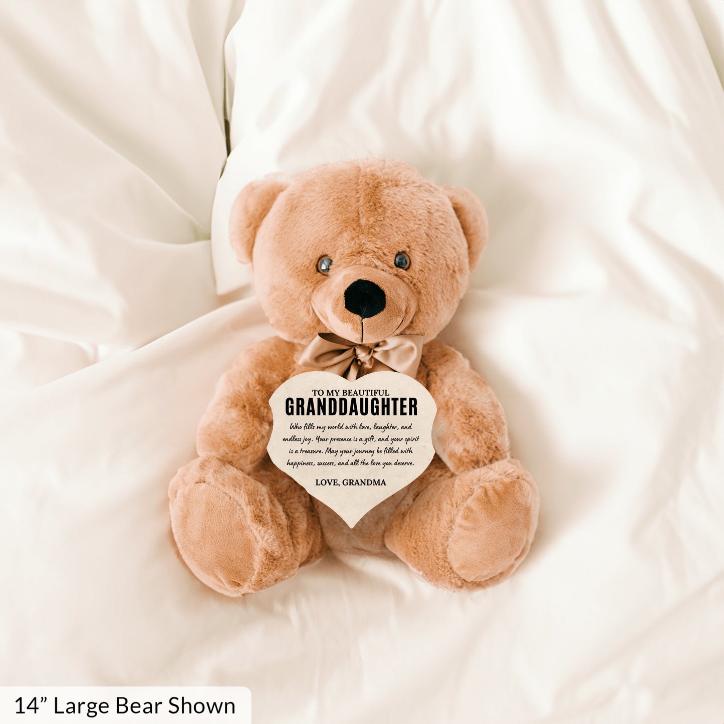 To My Granddaughter - Teddy Bear with Heart Sign - SS1