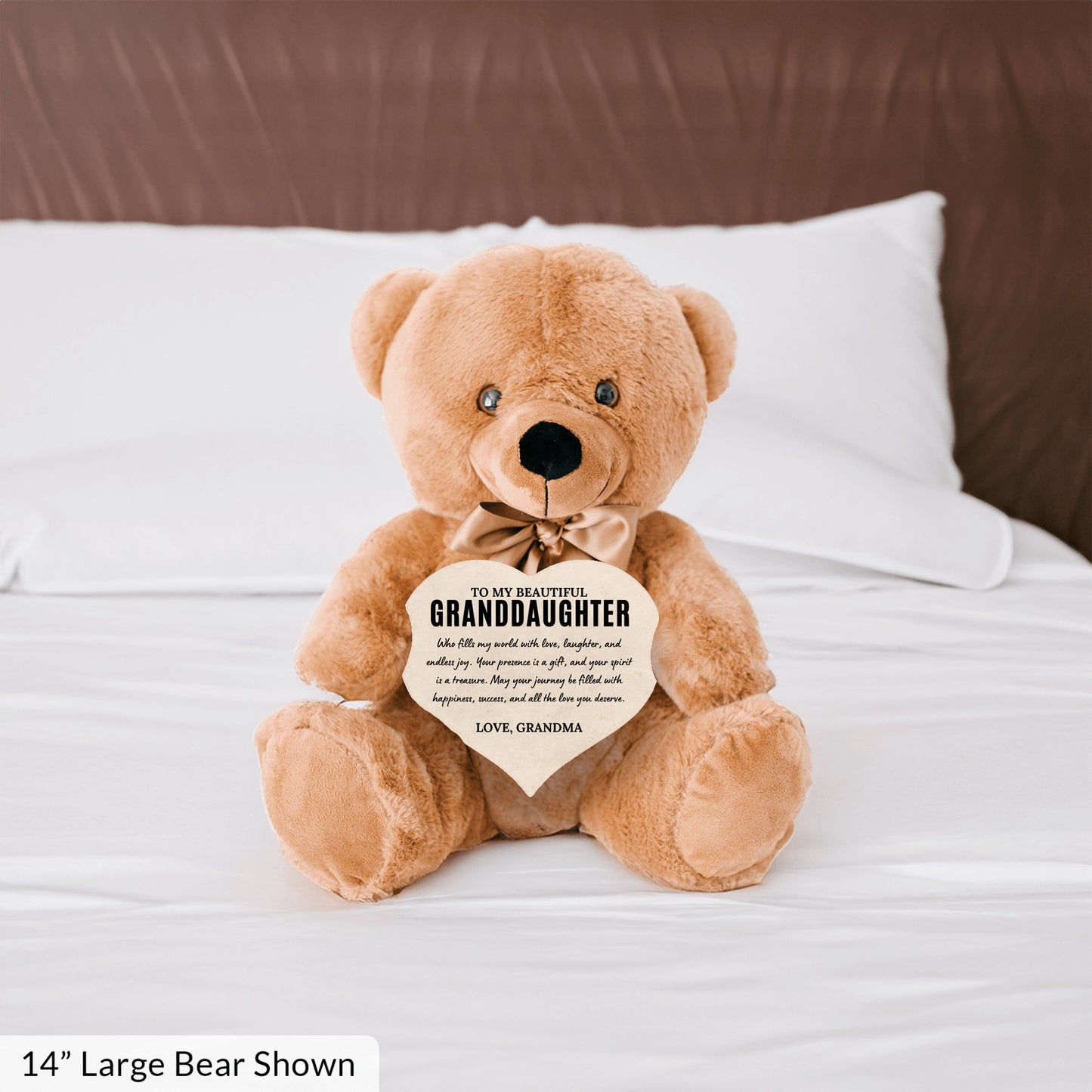To My Granddaughter - Teddy Bear with Heart Sign - SS1