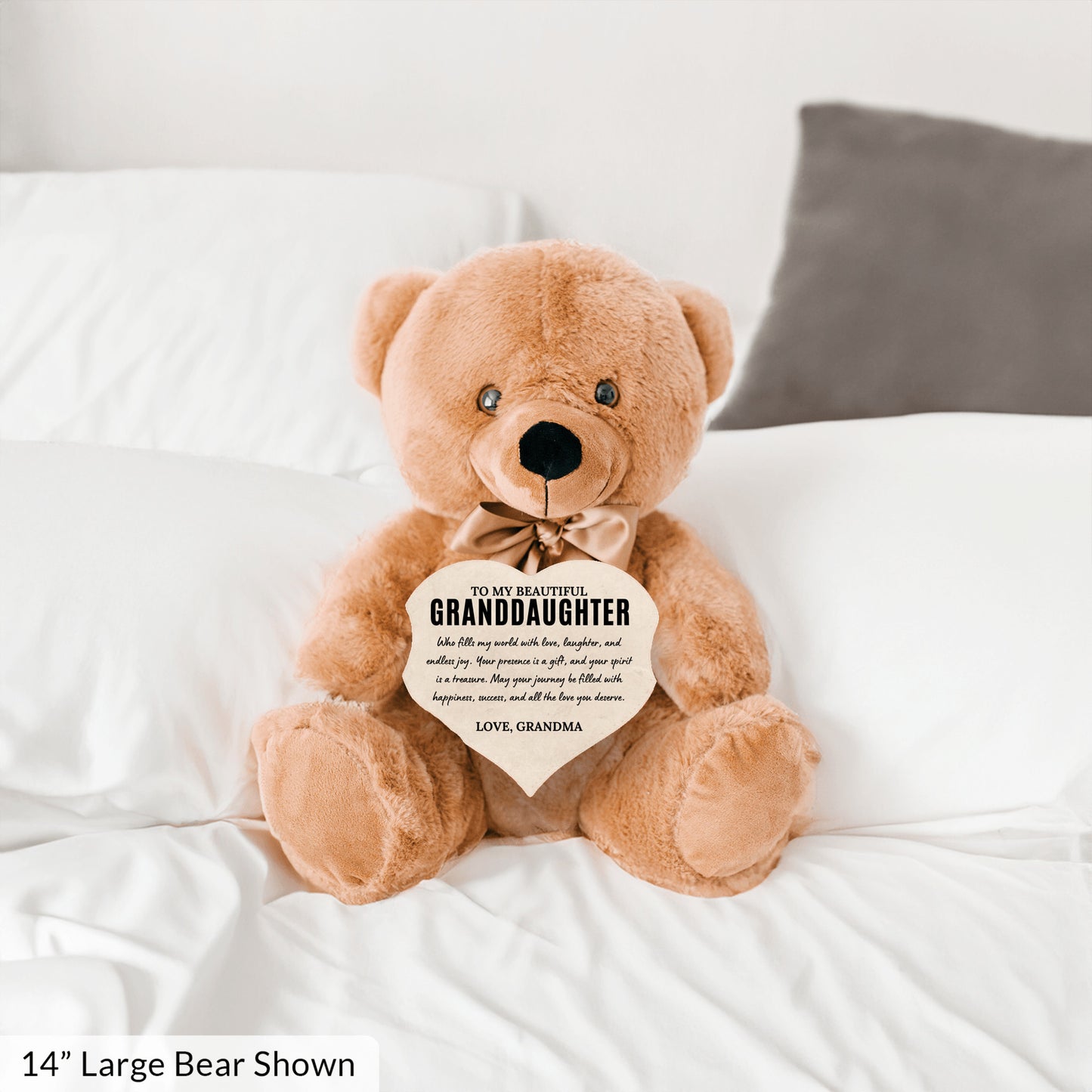 To My Granddaughter - Teddy Bear with Heart Sign - SS1