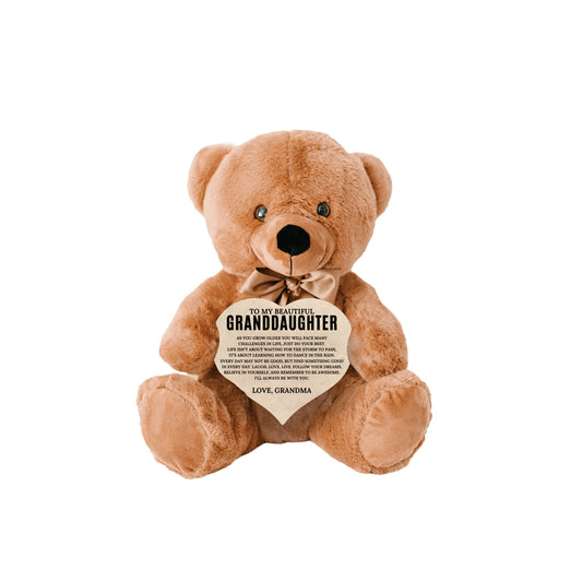 To My Granddaughter - Teddy Bear with Heart Sign - SS2
