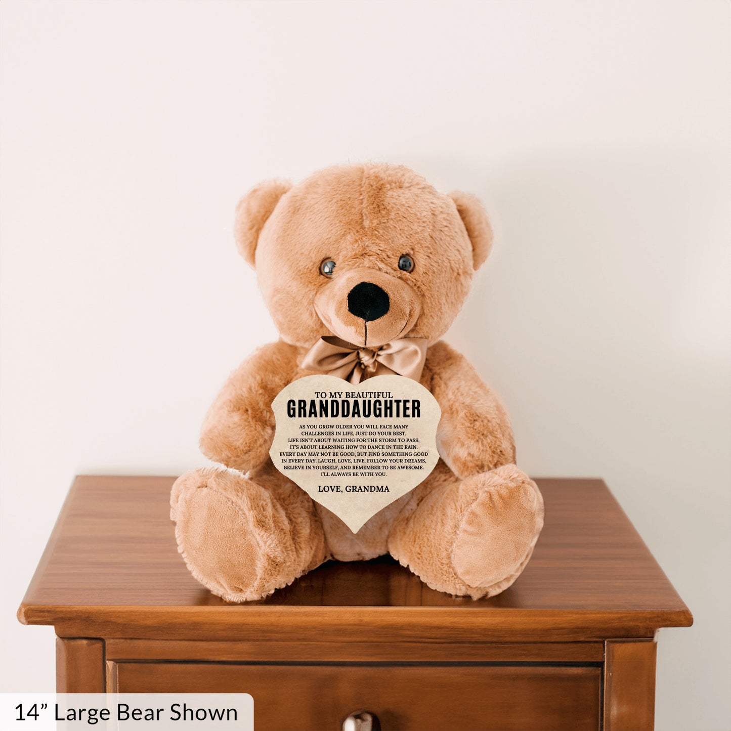 To My Granddaughter - Teddy Bear with Heart Sign - SS2
