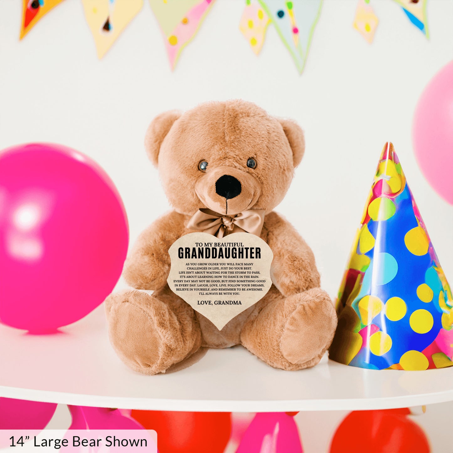 To My Granddaughter - Teddy Bear with Heart Sign - SS2
