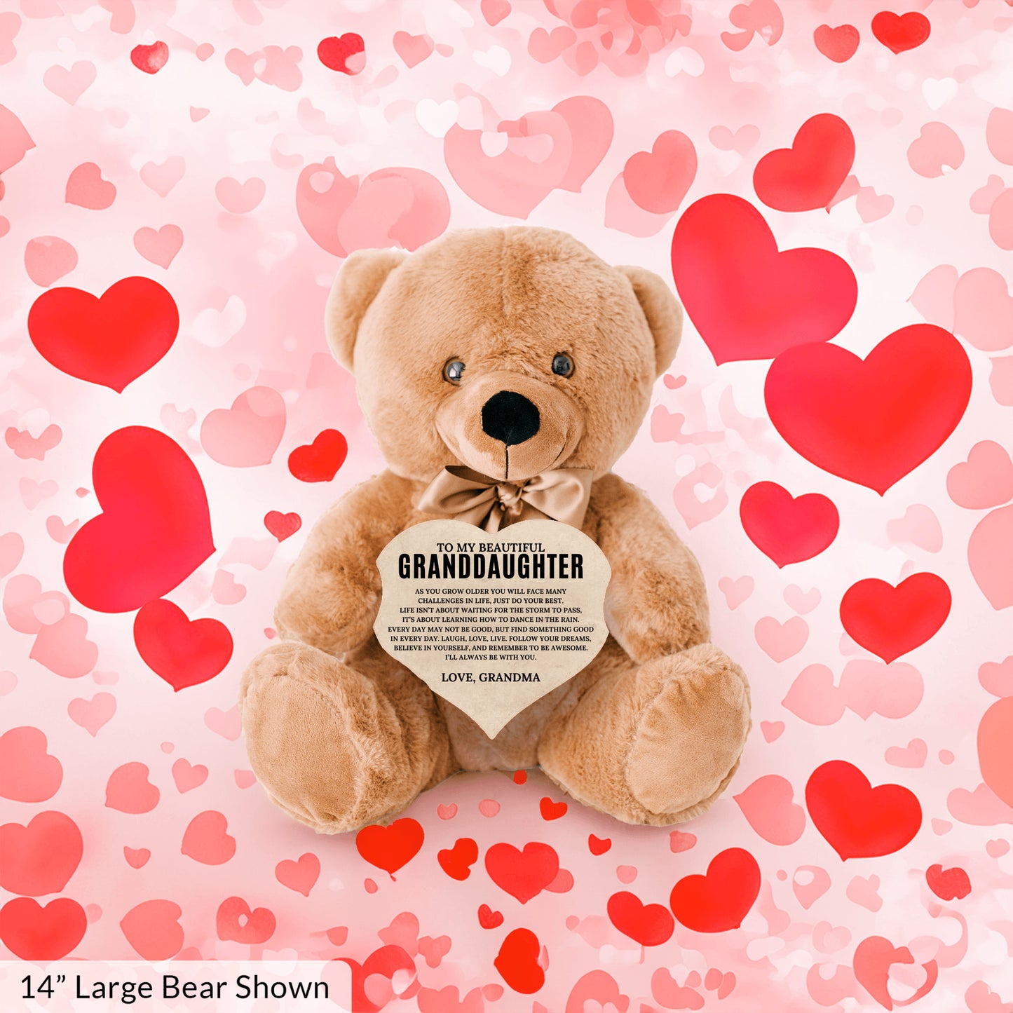 To My Granddaughter - Teddy Bear with Heart Sign - SS2