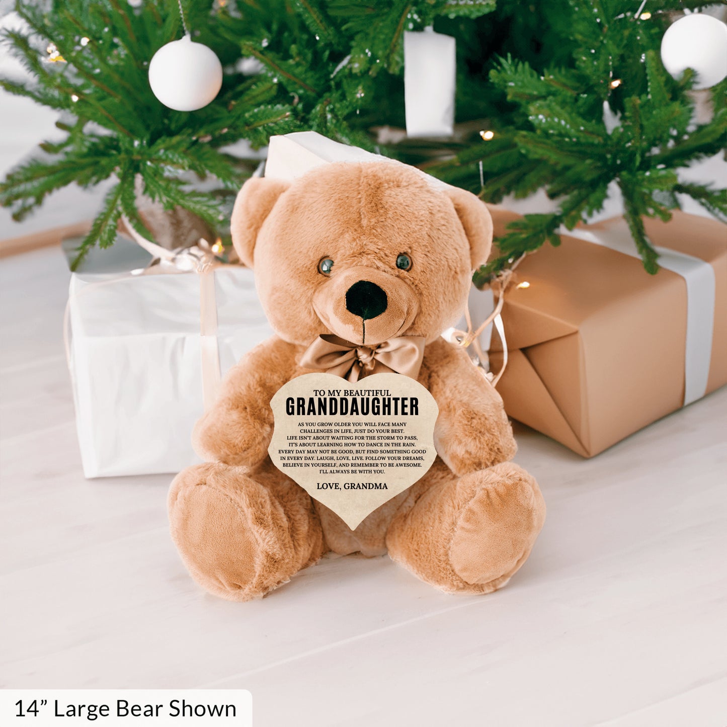 To My Granddaughter - Teddy Bear with Heart Sign - SS2