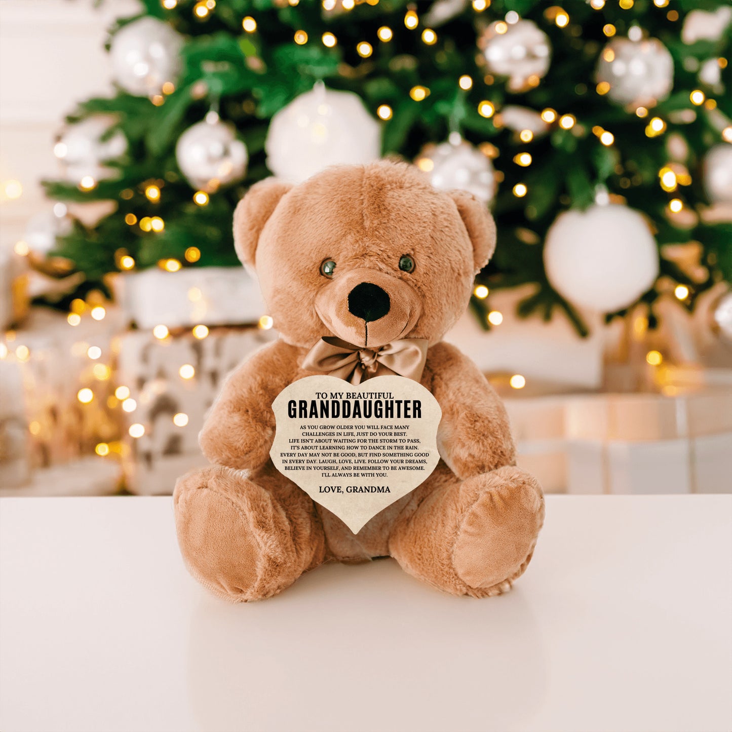 To My Granddaughter - Teddy Bear with Heart Sign - SS2