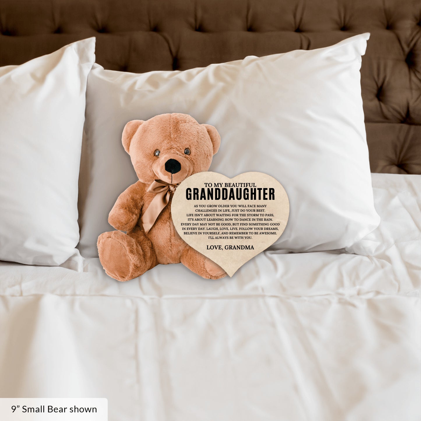 To My Granddaughter - Teddy Bear with Heart Sign - SS2