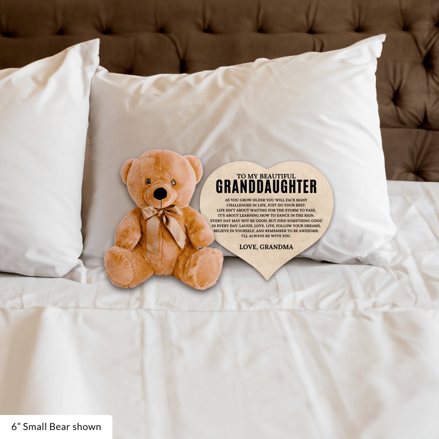 To My Granddaughter - Teddy Bear with Heart Sign - SS2