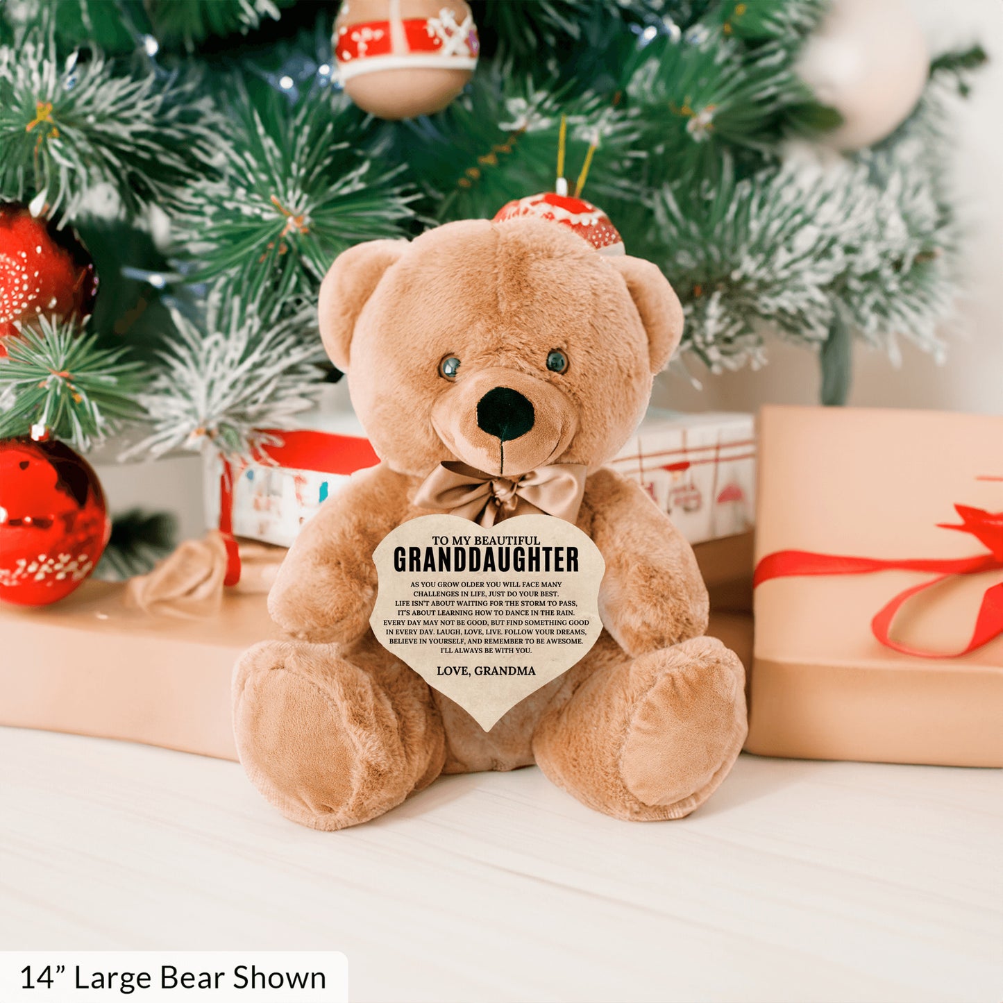 To My Granddaughter - Teddy Bear with Heart Sign - SS2