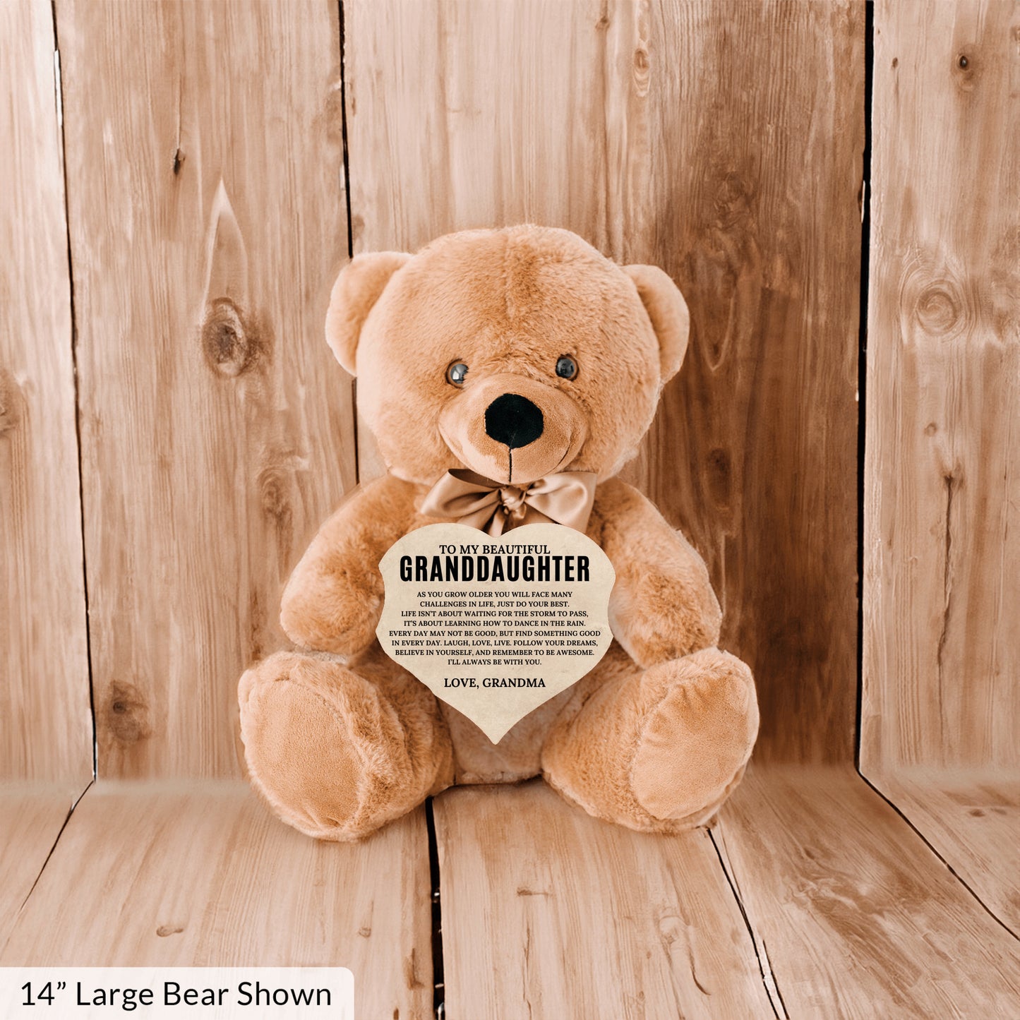 To My Granddaughter - Teddy Bear with Heart Sign - SS2