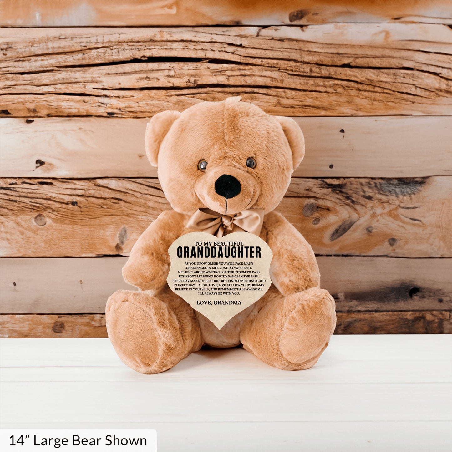 To My Granddaughter - Teddy Bear with Heart Sign - SS2