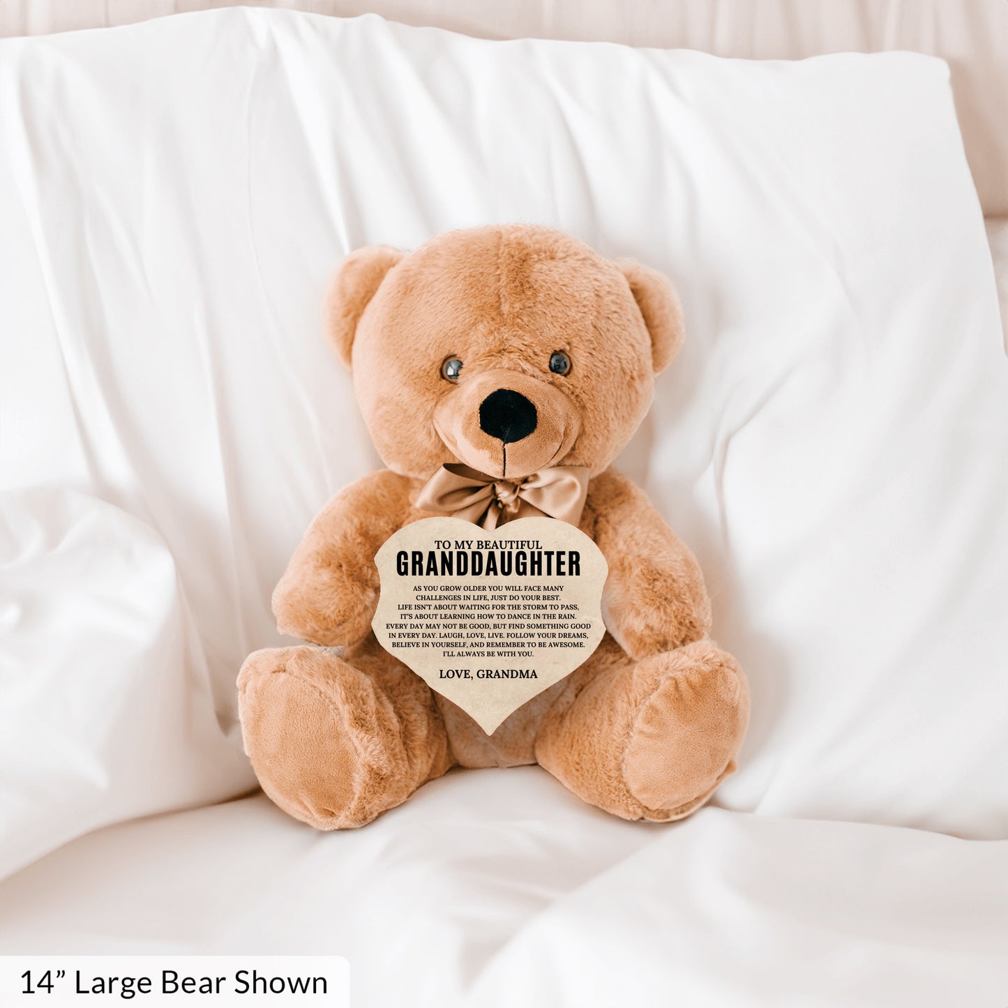 To My Granddaughter - Teddy Bear with Heart Sign - SS2