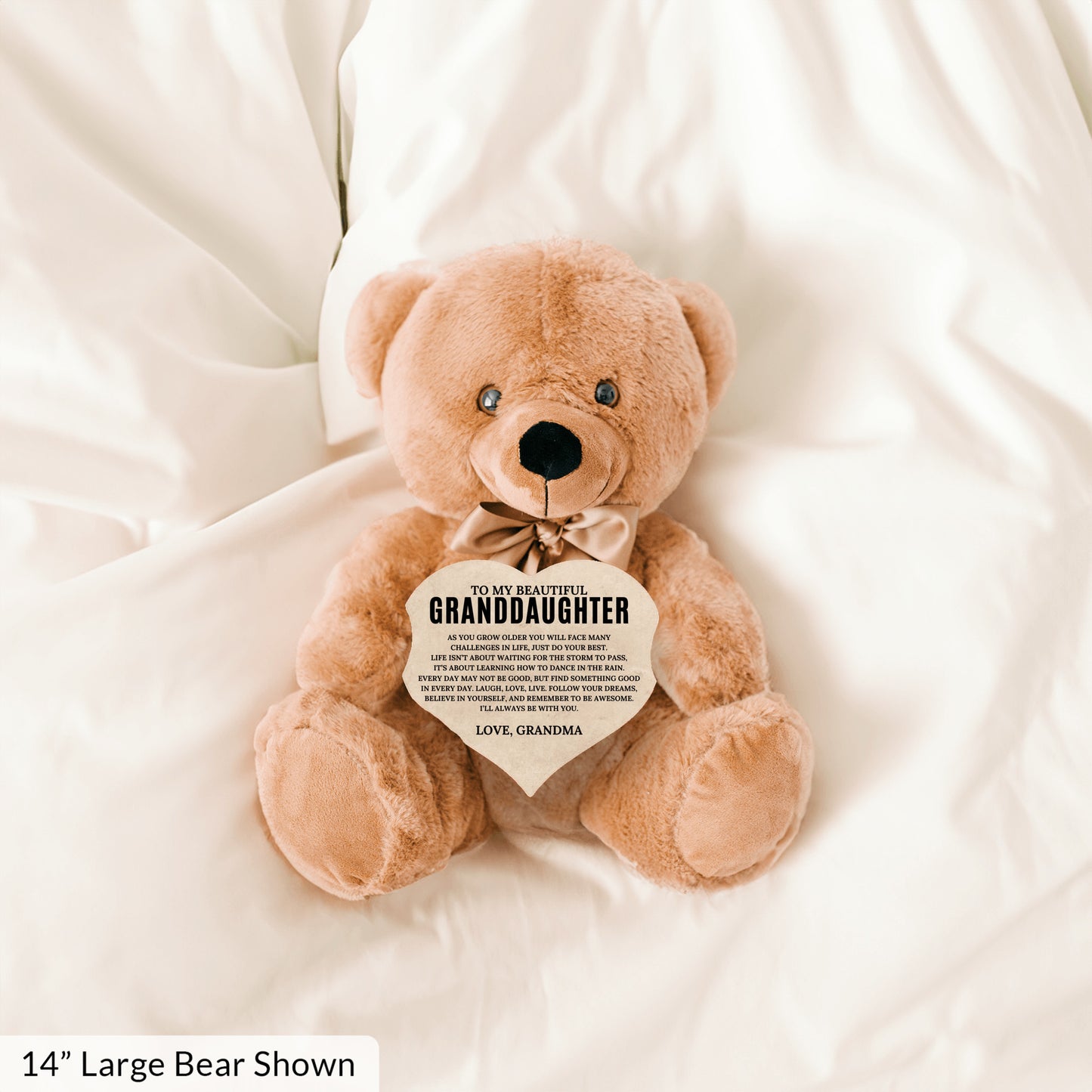 To My Granddaughter - Teddy Bear with Heart Sign - SS2