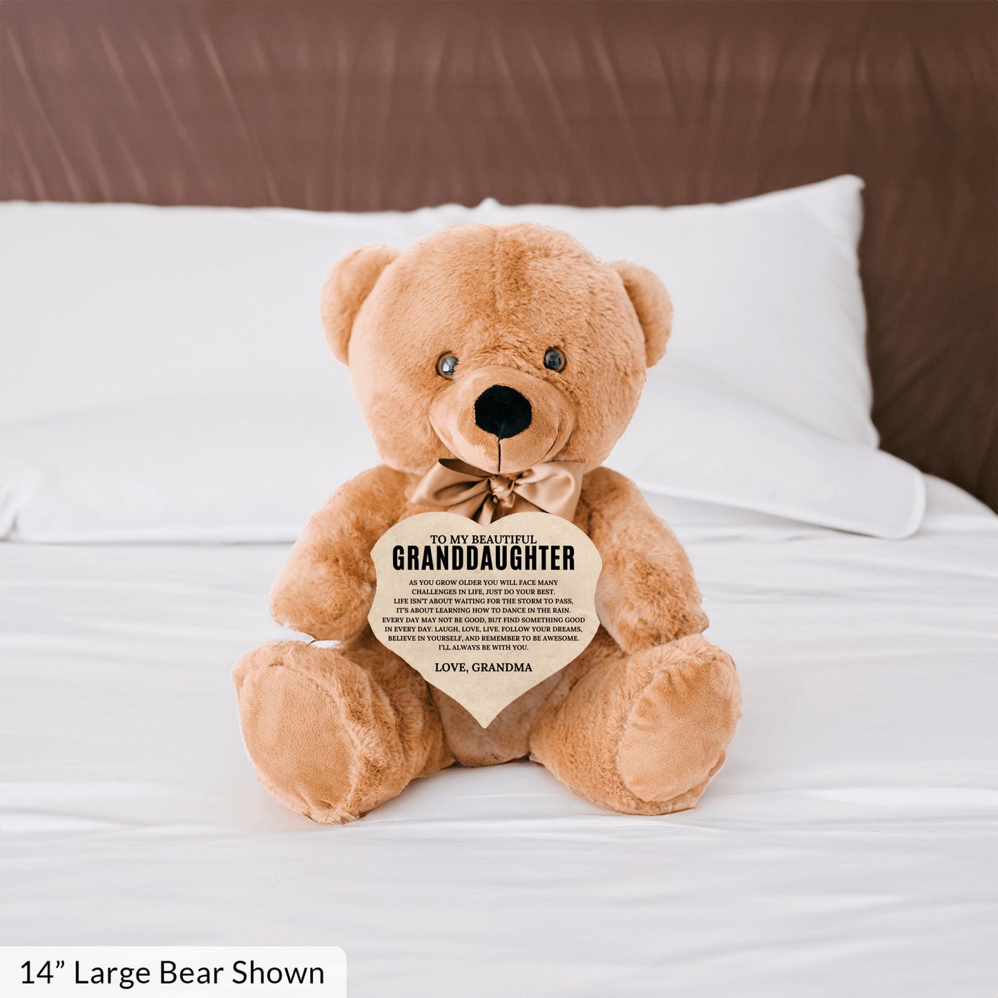 To My Granddaughter - Teddy Bear with Heart Sign - SS2