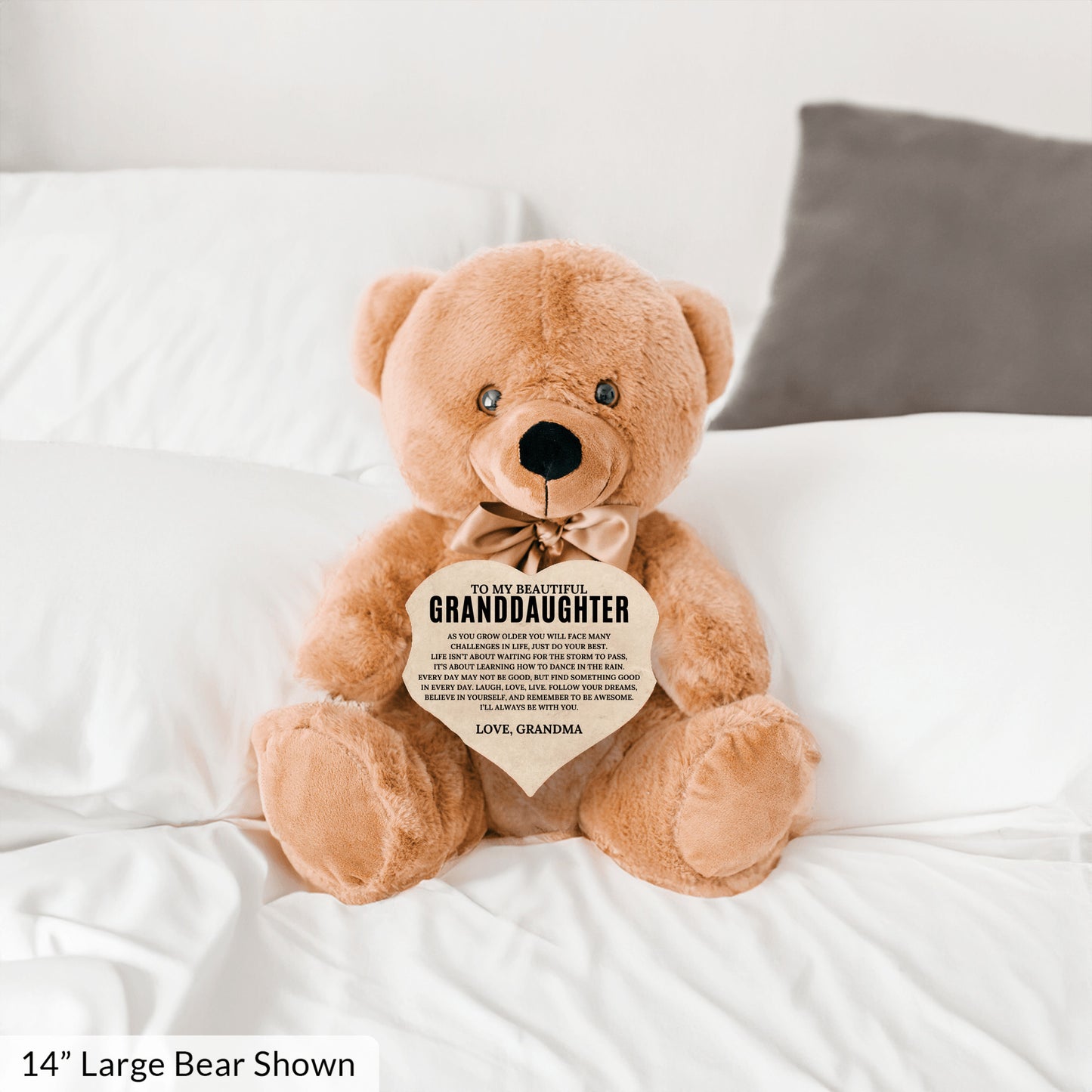 To My Granddaughter - Teddy Bear with Heart Sign - SS2