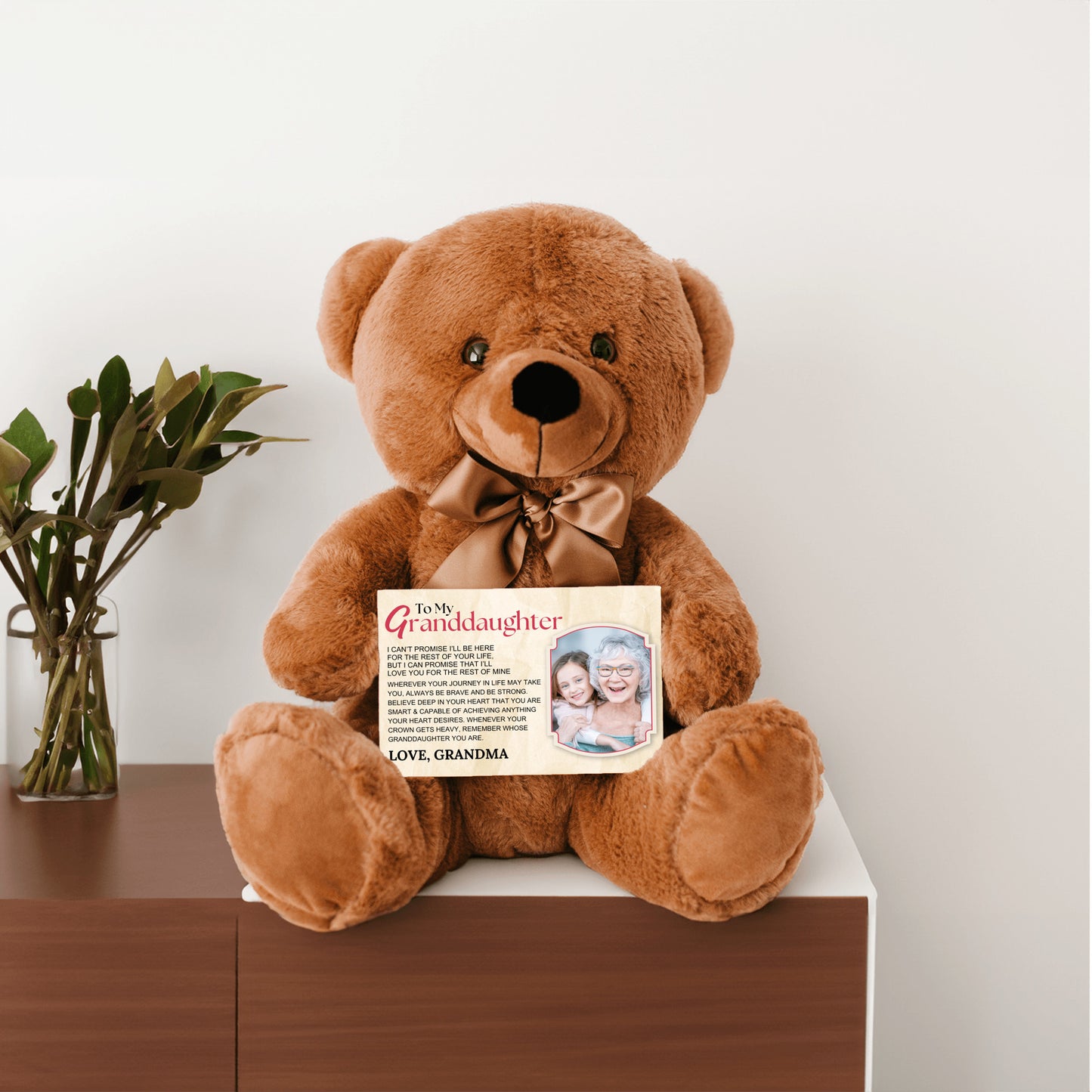 To My Granddaughter Teddy Bear with Canvas Message Card (Photo Upload) - SS16