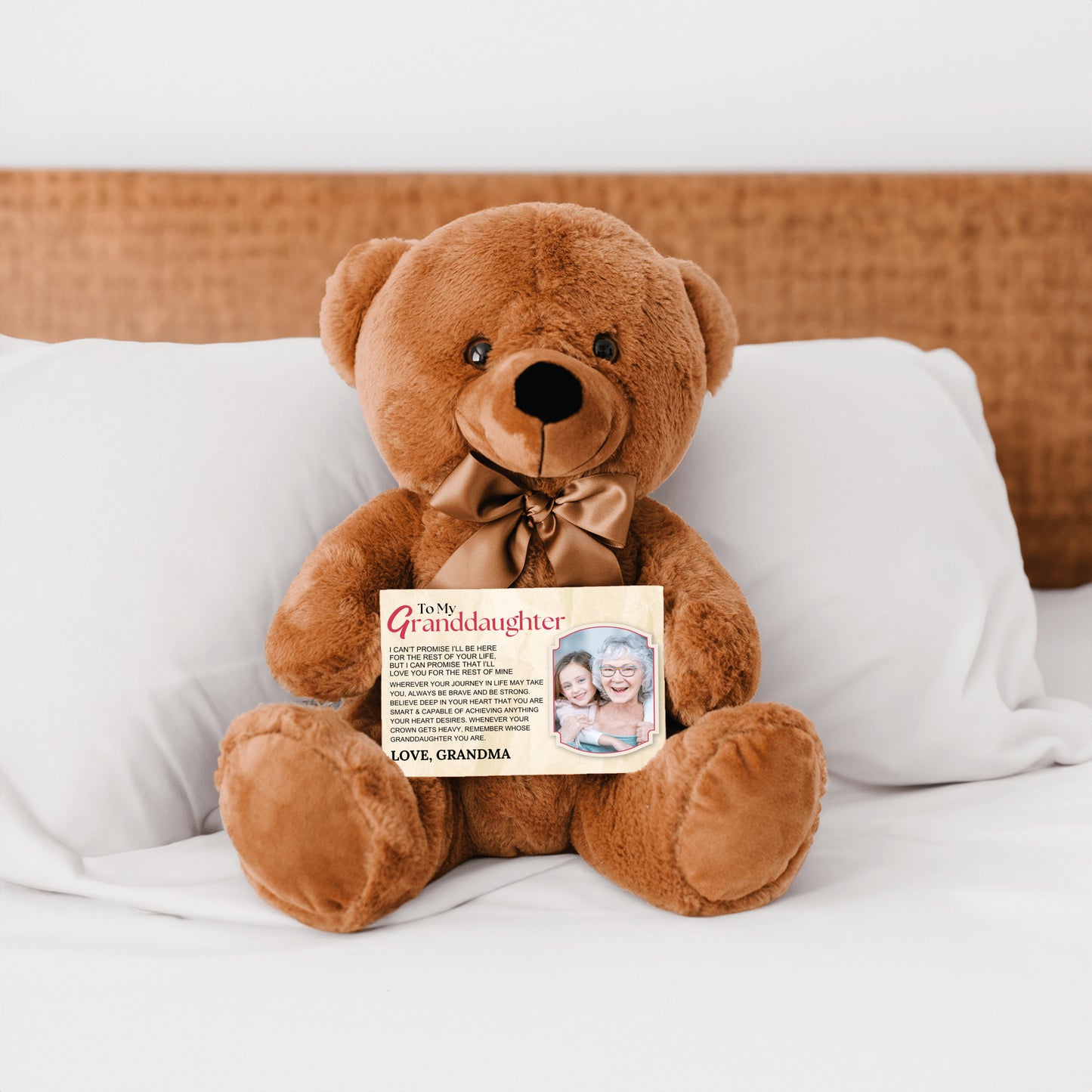 To My Granddaughter Teddy Bear with Canvas Message Card (Photo Upload) - SS16