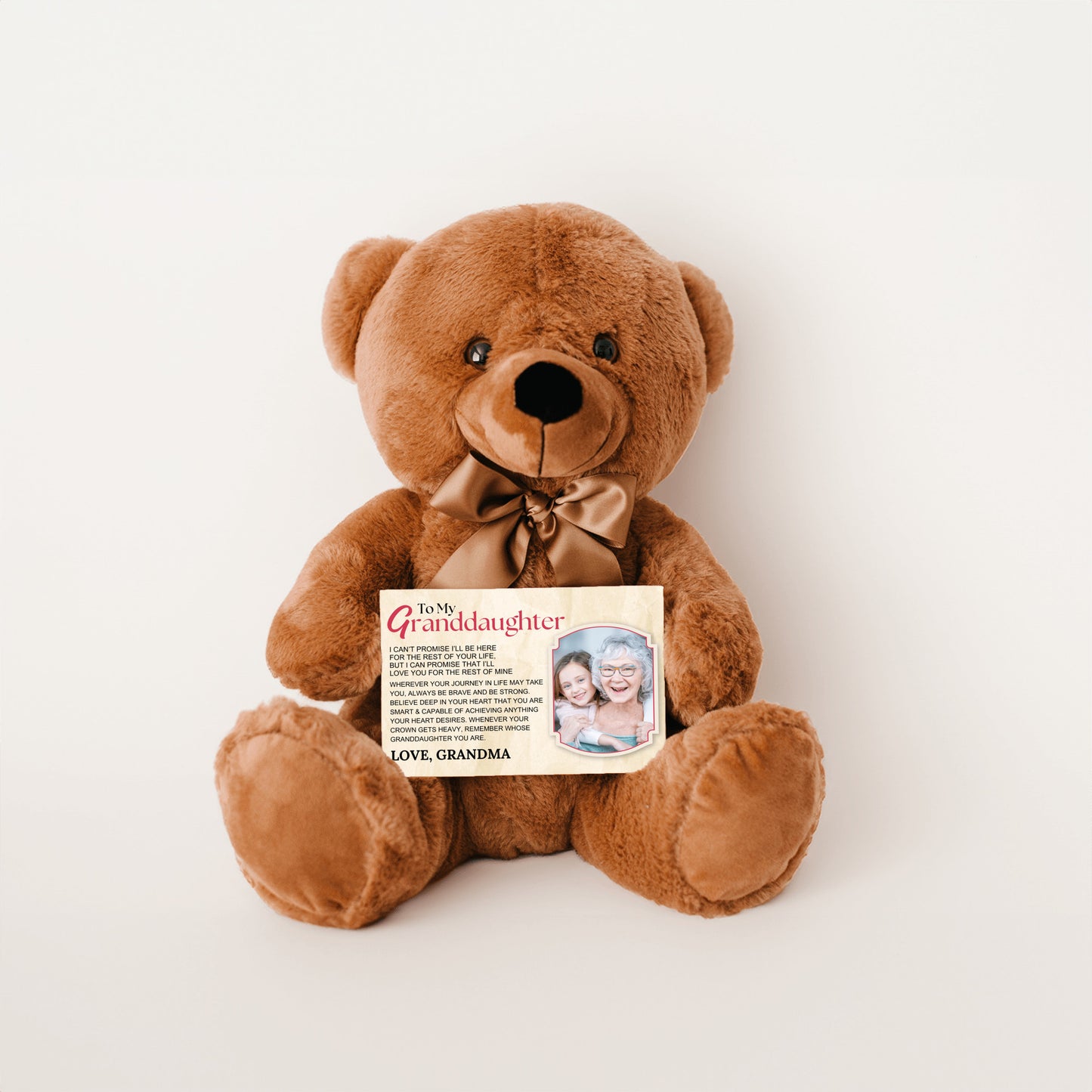 To My Granddaughter Teddy Bear with Canvas Message Card (Photo Upload) - SS16
