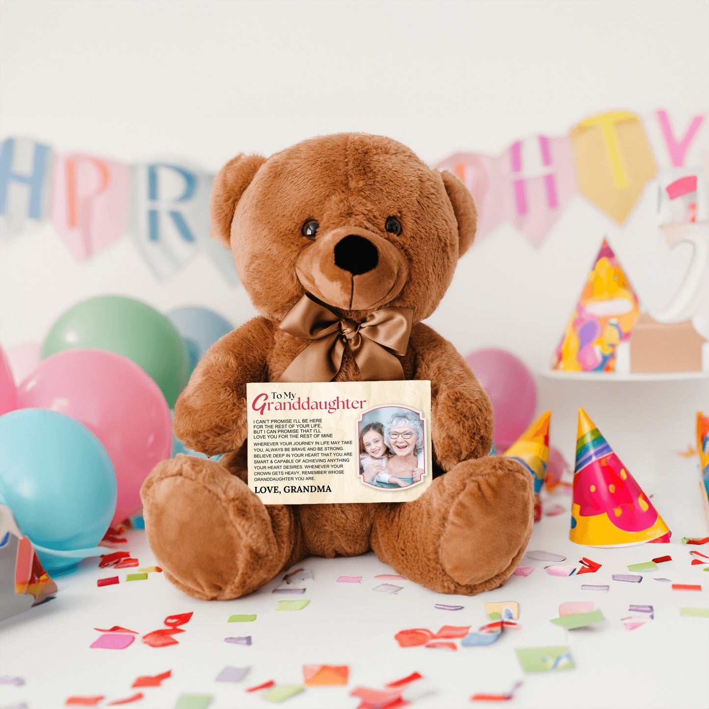 To My Granddaughter Teddy Bear with Canvas Message Card (Photo Upload) - SS16