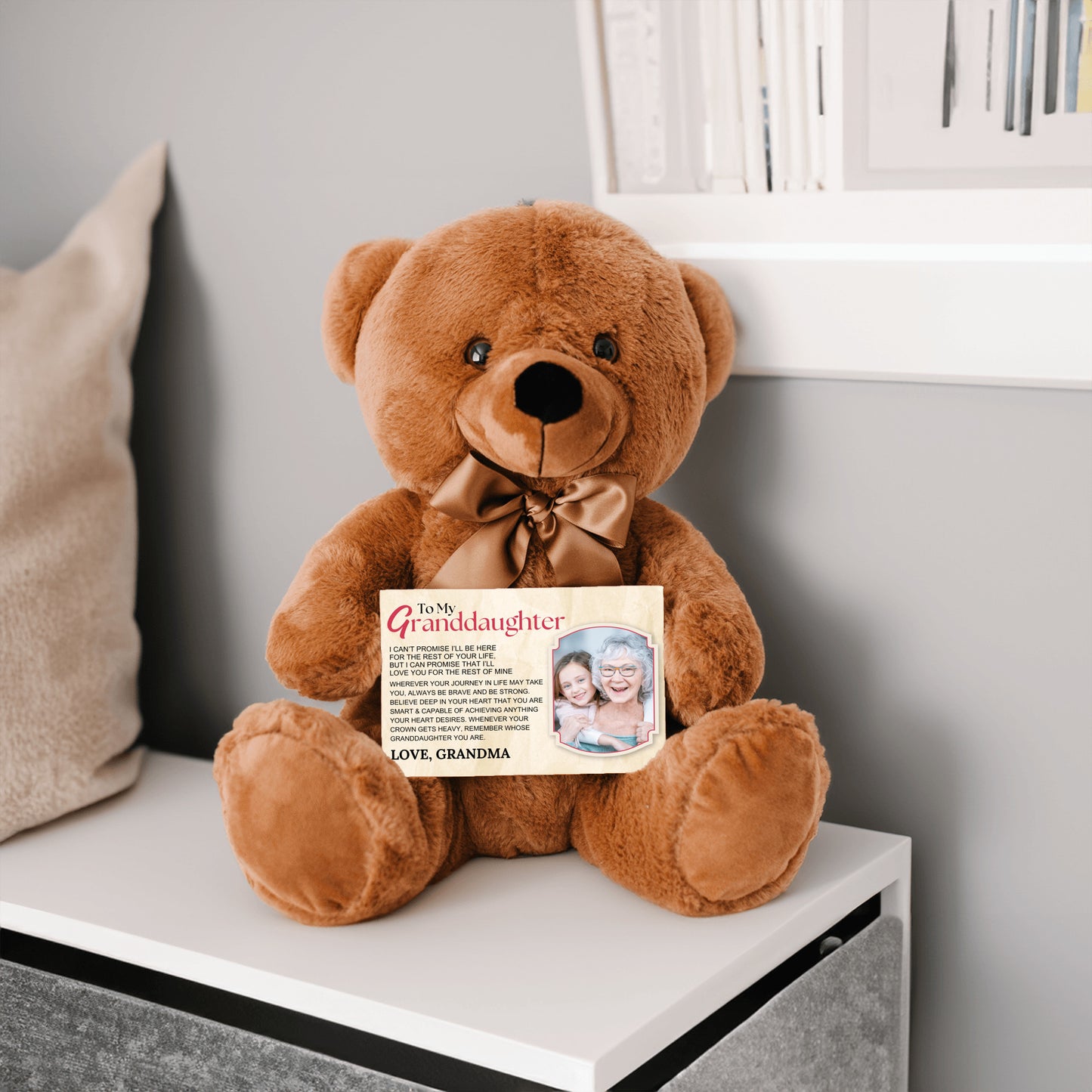 To My Granddaughter Teddy Bear with Canvas Message Card (Photo Upload) - SS16